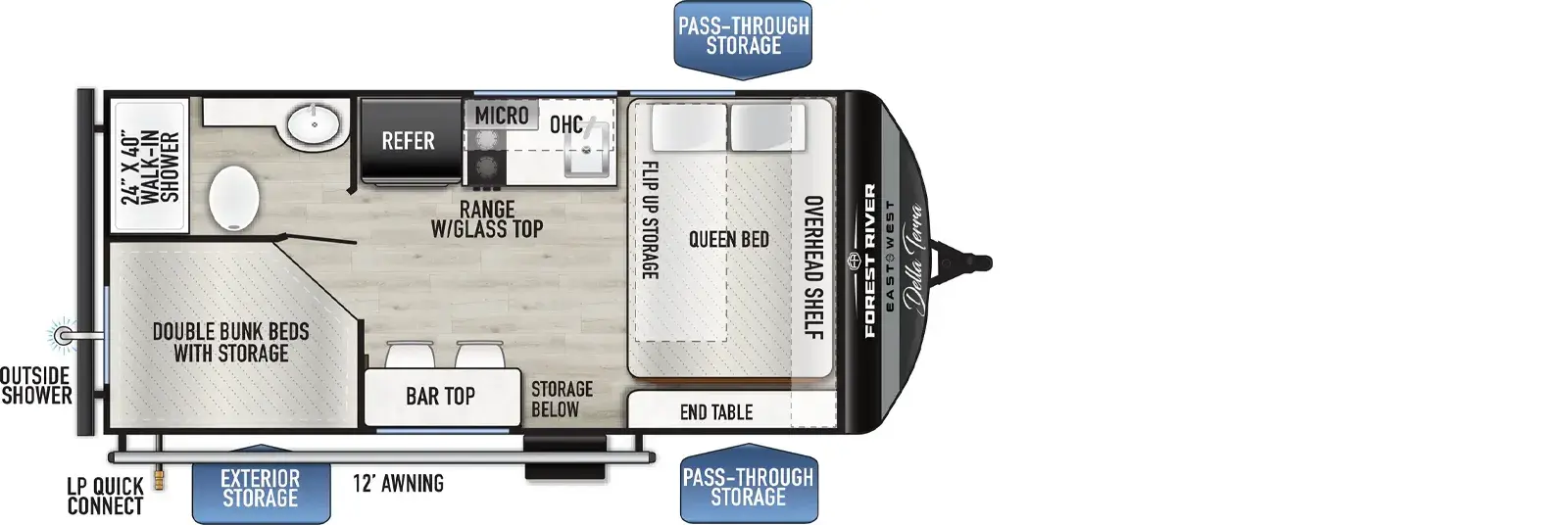 New 2026 EAST TO WEST Della Terra LE 170BHXLE — floorplan 1