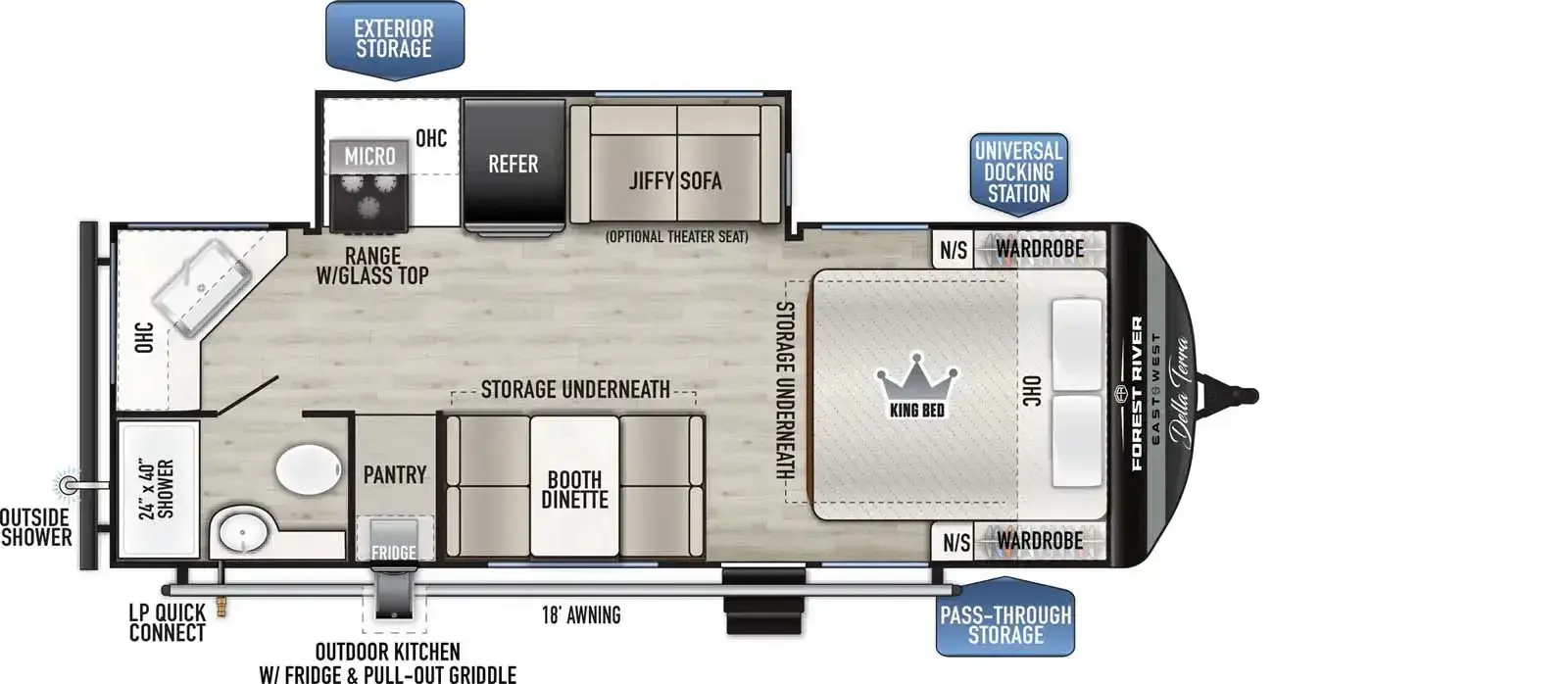 New 2026 EAST TO WEST Della Terra 221ML — floorplan 1