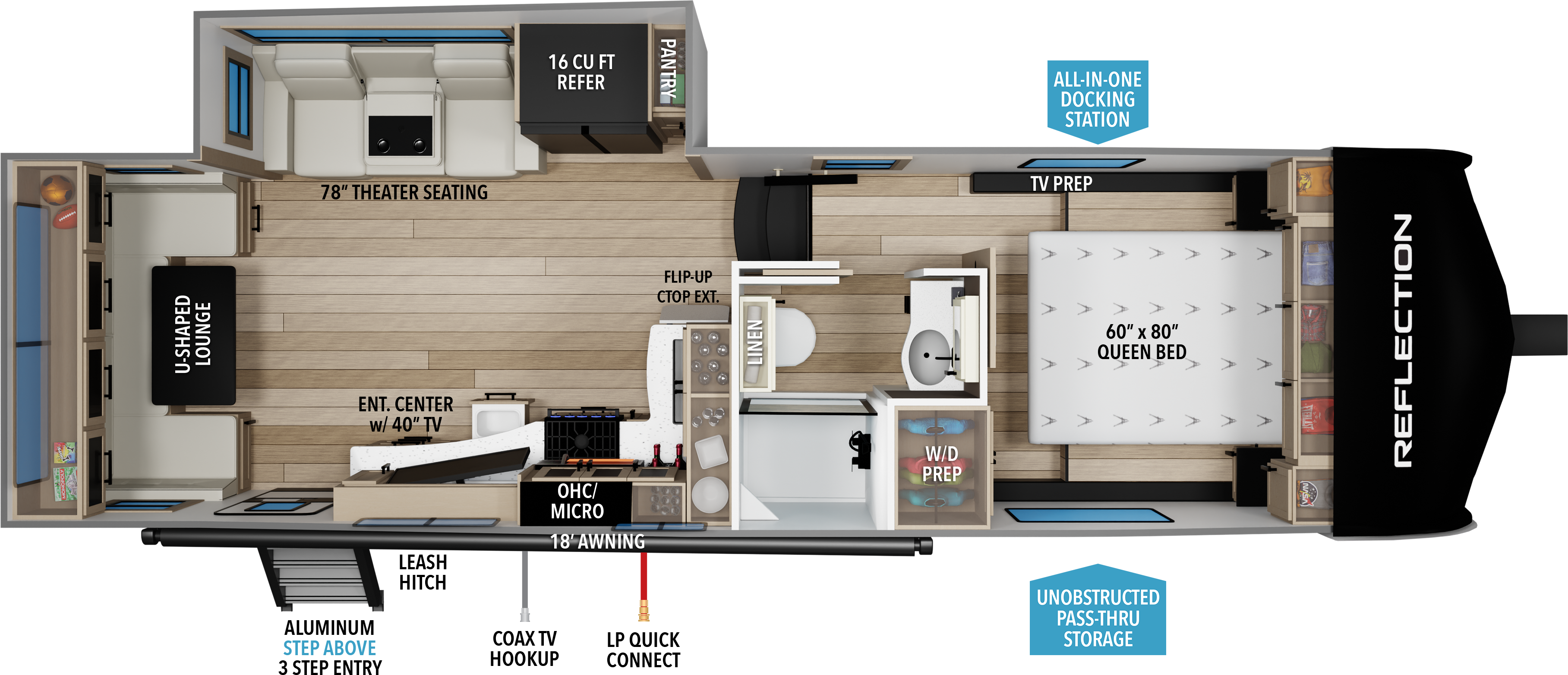 Used 2022 Grand Design Reflection 150 Series 260RD — floorplan 1