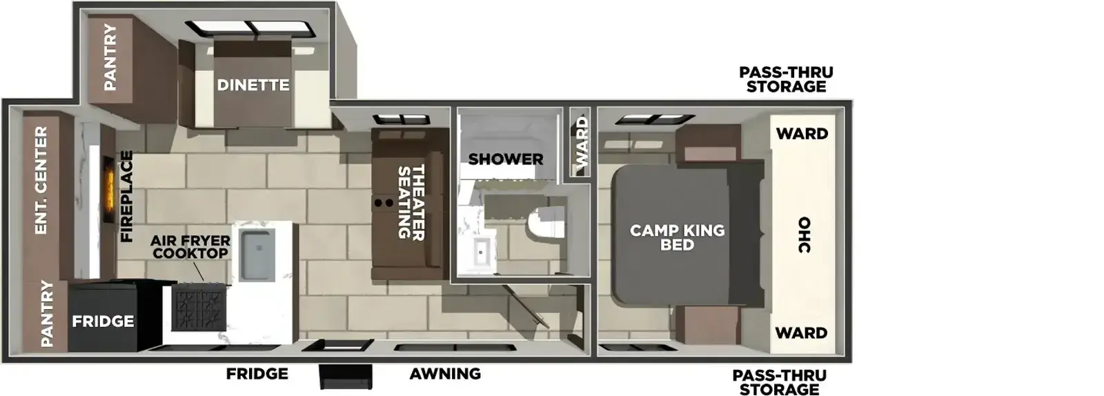 New 2026 Prime Time RV Tracer 248RE — floorplan 1
