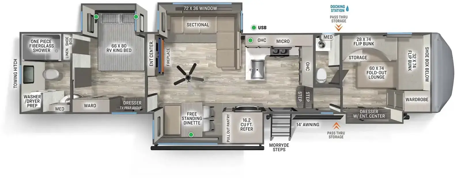 New 2027 Forest River 3710HBFB — floorplan 1