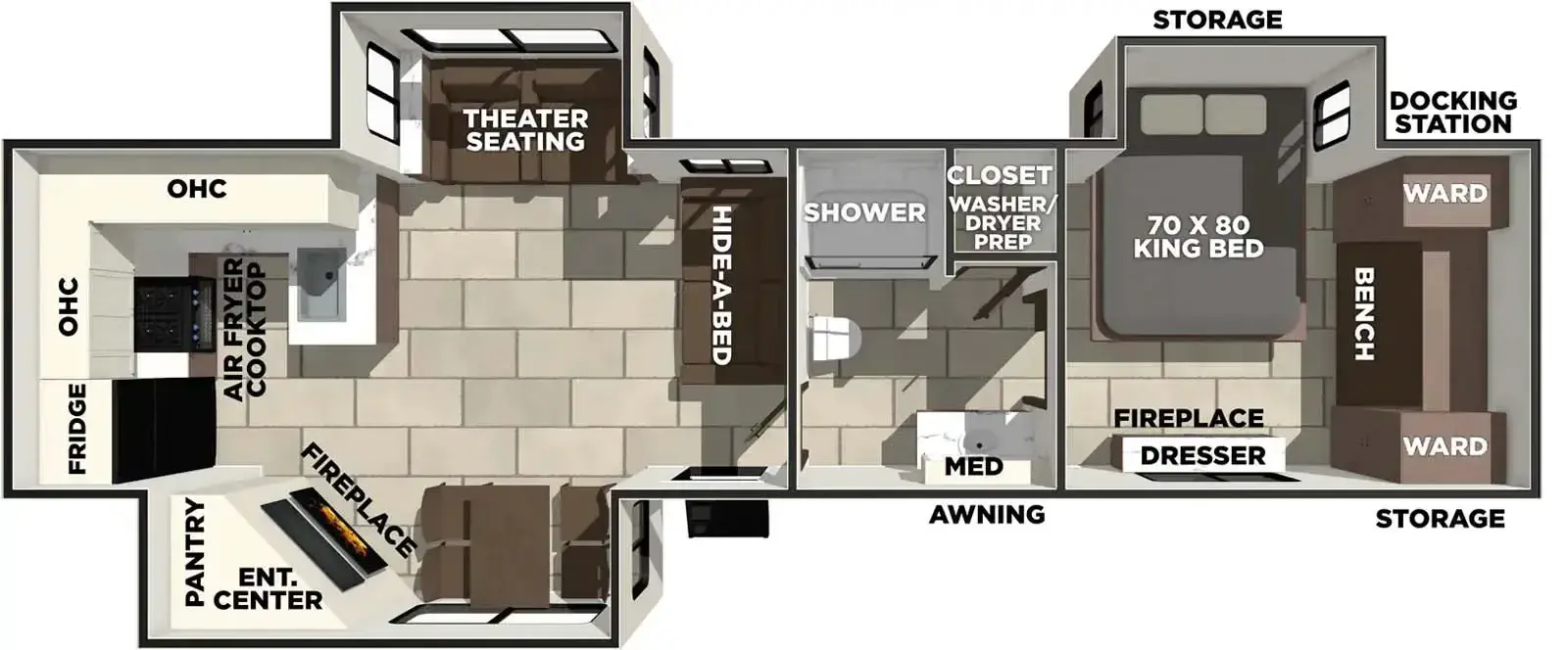 New 2026 Prime Time RV LaCrosse 3411RK — floorplan 1