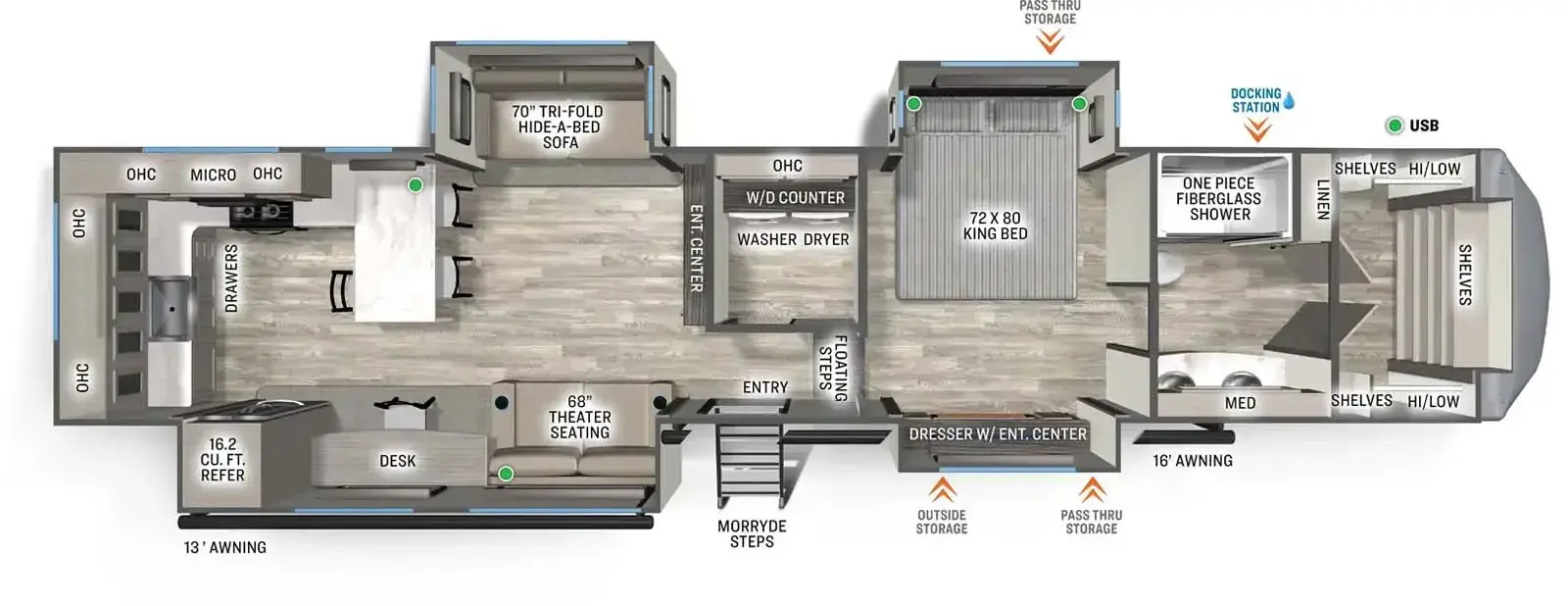 New 2026 Forest River RV Sandpiper 3800RK — floorplan 1