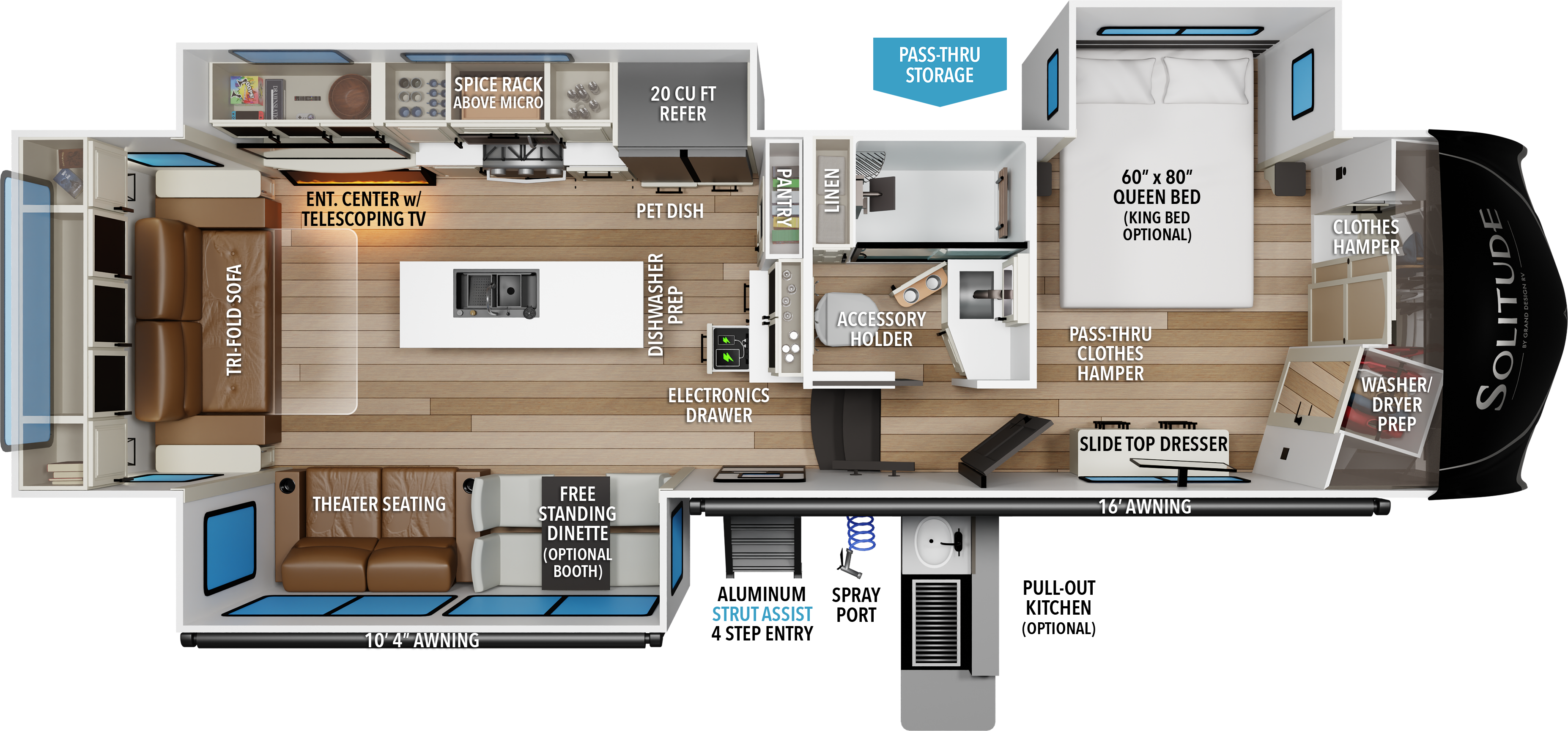 Used 2017 Grand Design Solitude 310GK — floorplan 1