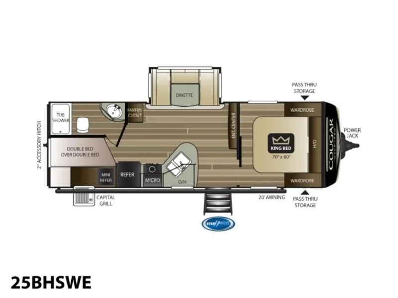 Used 2019 Keystone RV Cougar Half-Ton Series 25BHSWE — photo 2