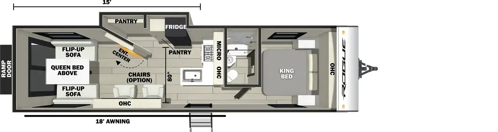 New 2026 Forest River RV Cherokee Rogue SUT 28SUT — floorplan 1
