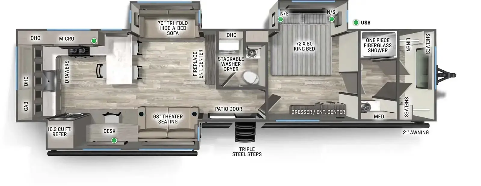 New 2027 Forest River 396RKLR — floorplan 1